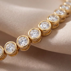8.81 CT Round Diamond Bezel-set Tennis Necklace