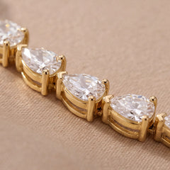 19.5 CT Pear Diamond Tennis Necklace