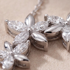 1.94 CT Marquise Diamond Floral Y-Drop Necklace