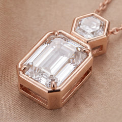 2.90 CT Emerald-cut & Hexagon Diamond Pendant