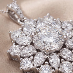 4.36 CT Pear & Round Diamond Halo Pendant