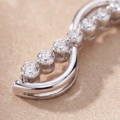 0.18 CT Diamond Graduated Wave Pendant