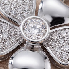 0.20 CT Round Diamond Heart Petal Flower Pendant