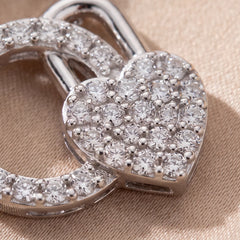 0.68 CT Diamond Heart Lock Circle Pendant