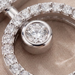 0.35 CT Round Diamond Circle Bar Pendant