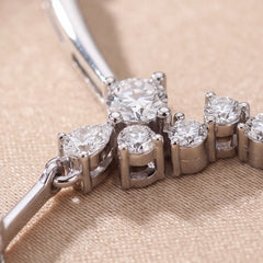 0.41 CT Pear & Round Diamond Drop Necklace
