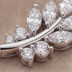 1.02 CT Marquise & Round Diamond Leaf Pendant