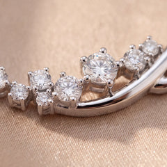 0.28 CT Diamond Graduated Crescent Necklace