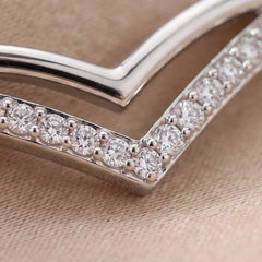 0.19 CT Diamond Double V Necklace