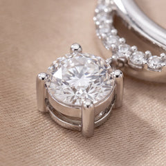 0.51 CT Round Diamond Solitaire Drop Necklace