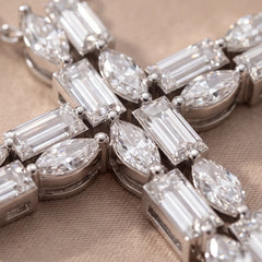 1.60 CT Baguette & Marquise Diamond Cross Pendant