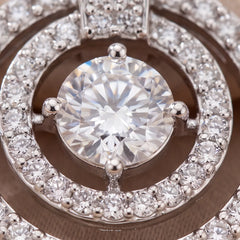 1.59 CT Round Diamond Double Halo Pendant