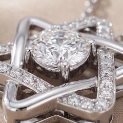 1.40 CT Round Diamond Star of David Pendant