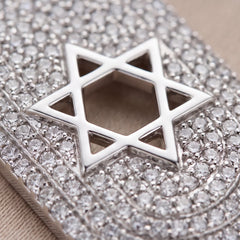 1.01 CT Round Diamond Star of David Tag Pendant