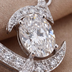 2.31 CT Oval & Round Diamond Swirl Chain Pendant