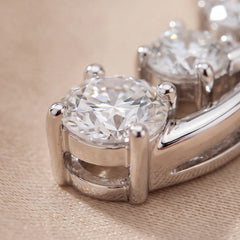 0.62 CT Multi Shape Diamond Bar Chain Pendant