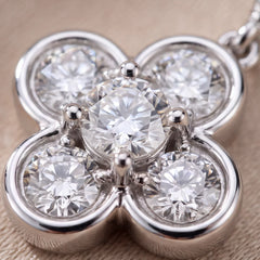 0.53 CT Round Diamond Bezel Clover Chain Pendant
