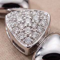 0.13 CT Round Diamond Pave Triple Trillion Pendant