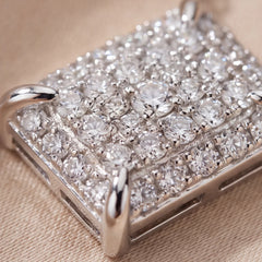 0.93 CT Round Diamond Pave Rectangle Pendant