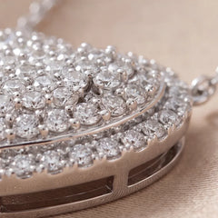1.67 CT Round Diamond Pave Heart Chain Pendant