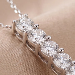 1.68 CT Round Diamond Vertical Bar Pendant