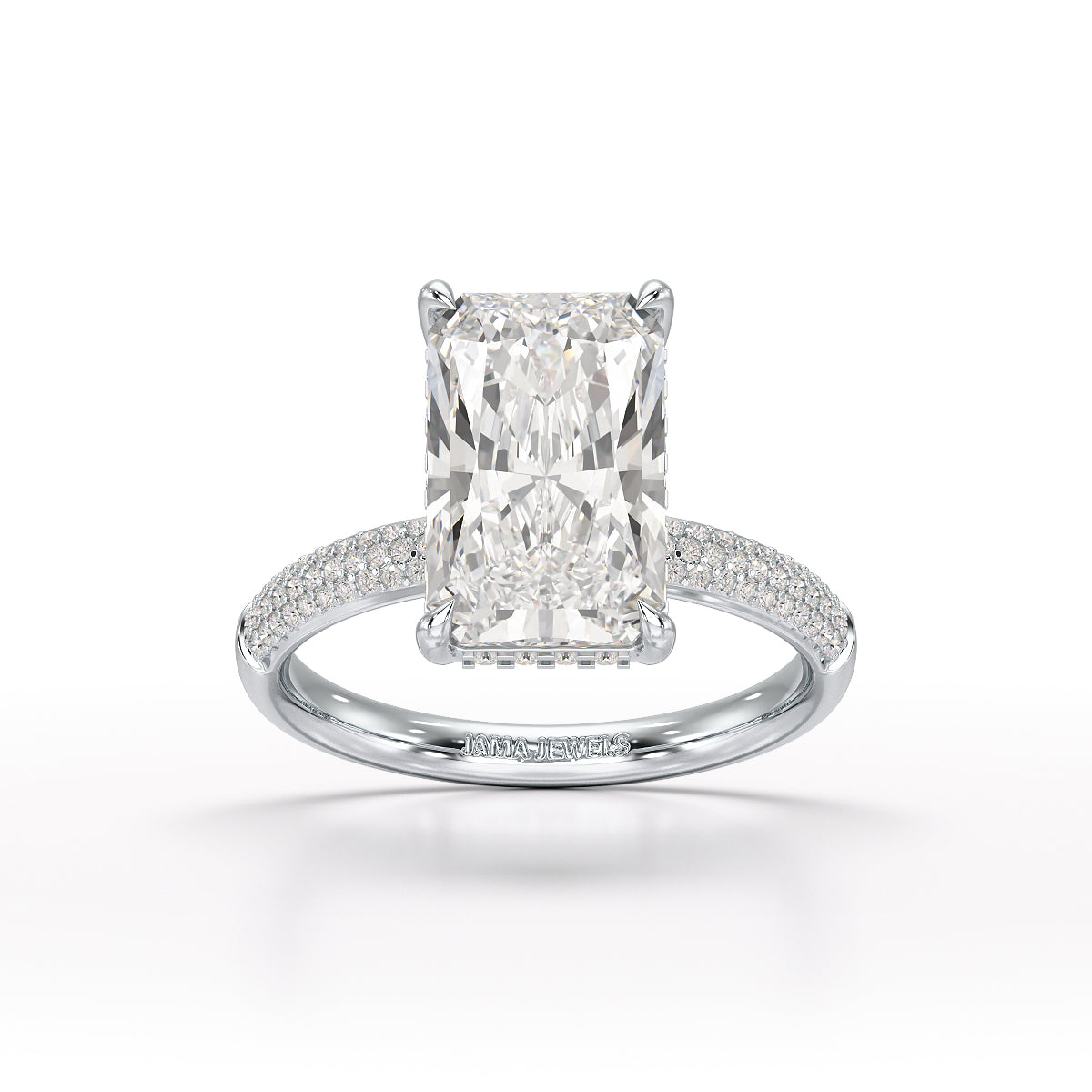 4.36 CT Emerald Lab Diamonds Engagement Ring - Jama Jewels 