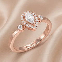 0.45 CT Pear Halo Ring