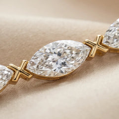 9.90 CT Marquise Cut Diamond Tennis Necklace