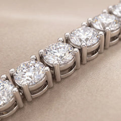 10.00 CT Round Cut Diamond Graduated Tennis Necklace