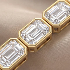 4.50 CT Emerald Cut Diamond Bezel Tennis Bracelet