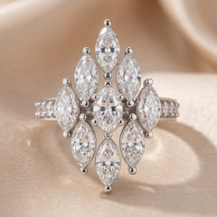 2.00 CT Marquise & Round Diamond Cluster Ring