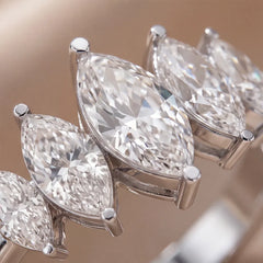 1.00 CT Marquise Diamond Five Stone Graduated Ring