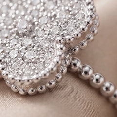 1.12 CT Round Diamond Clover Beaded Ring