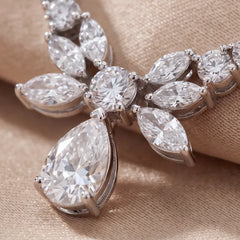 2.89 CT Multi Shape Diamond Floral Chain Necklace