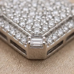 0.89 CT Round and Baguette Diamond Pavé Dog Tag Pendant