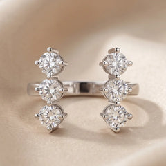1.08 CT Round Diamond Open Cuff Ring