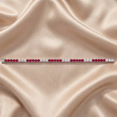 8.80 CT Round Diamond & Ruby Tennis Bracelet