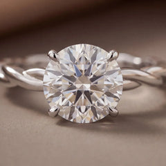 2.5 CT Round Solitaire Twist Band Ring