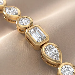 3.77 CT Multi Shape Diamond Bezel Tennis Bracelet