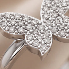 0.29 CT Round Diamond Butterfly Ring