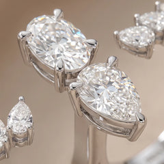 2.20 CT Pear Diamond Two Finger Ring