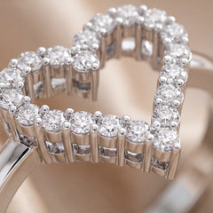 0.28 CT Diamond Open Heart Ring