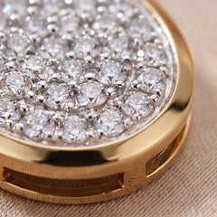 0.56 CT Round Diamond Pave Oval Pendant