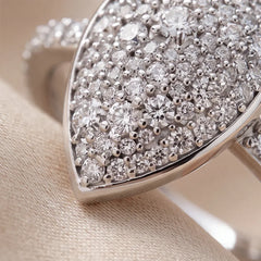 1 CT Round Diamond Pear Cluster Ring