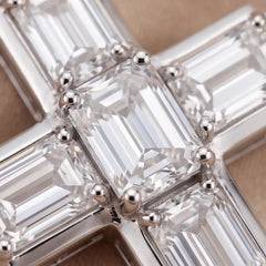 1.80 CT Emerald Diamond Cross Chain Pendant