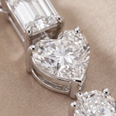 2.10 CT Multi Shape Diamond Three Stone Drop Chain Pendant