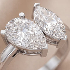 3.20 CT Pear & Marquise Diamond Toi et Moi Ring