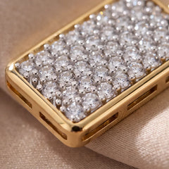 0.53 CT Round Diamond Pave Rectangle Bar Pendant