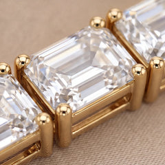 19.60 CT Emerald Cut Diamond Tennis Necklace
