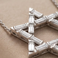 1.80 CT Baguette Diamond Star of David Necklace